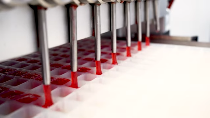 Gummy filling production process